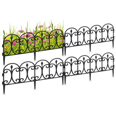 Garden Fence Black 60x33 cm 4 pcs