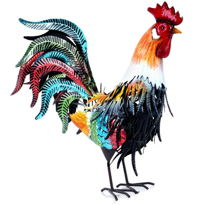 Garden Statue Metal Rooster 39x12x40 cm