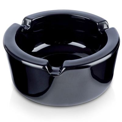 Ashtray Glass Black Round 8,5 cm