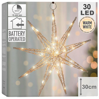 Lighted Star Gold 30 LED 30 cm