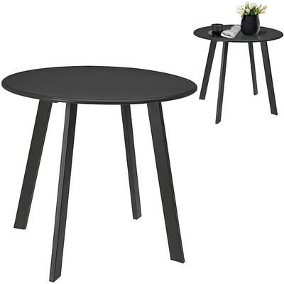 Hanging Balcony Table Metal Gray Round 50x45 cm