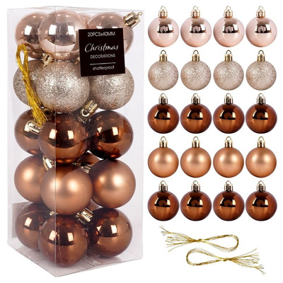 Christmas Baubles Amber Unbreakable 4 cm 20 pcs