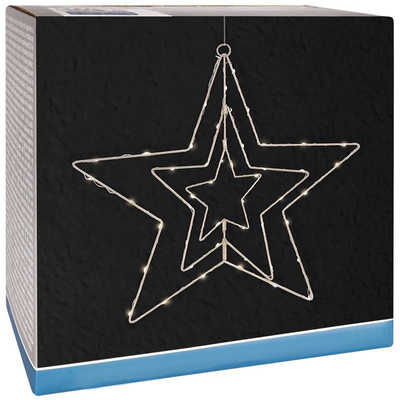 Lighted Star Metal Silver 50 LED 60 cm