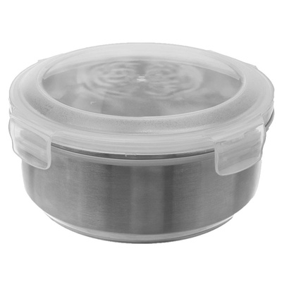 Food Container Steel Round with Lid and Gasket 750 ml