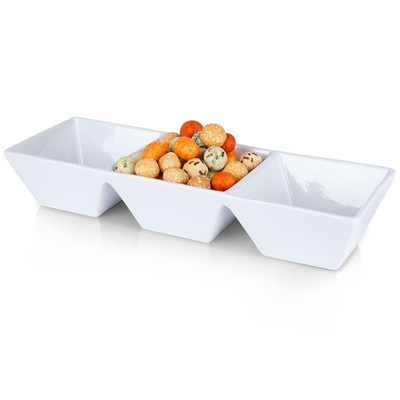 Snack Bowls Ceramic White Triple 29,5 cm