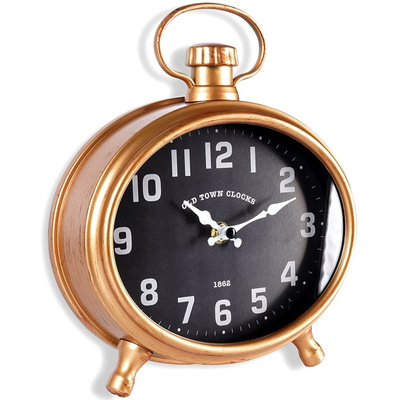 Wall Clock Golden Black Alarm Clock 20,5x24 cm