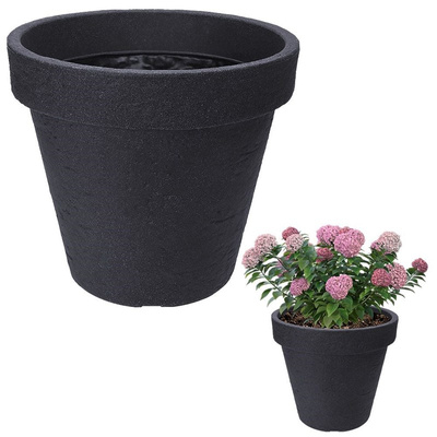 Garden Flower Pot Plastic Gray Round 35x38,5 cm