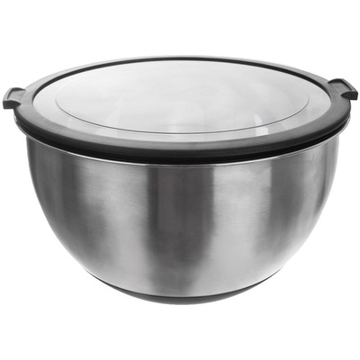 Kitchen Bowl Steel with Lid Non-Slip 25,5 cm, 5 l