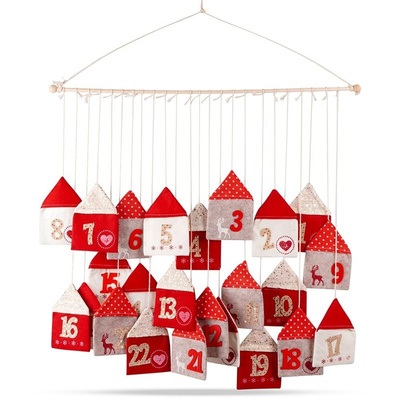 Advent Calendar Bags Felt Red 70x60 cm