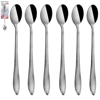 Long Handle Spoons Steel 6 pcs