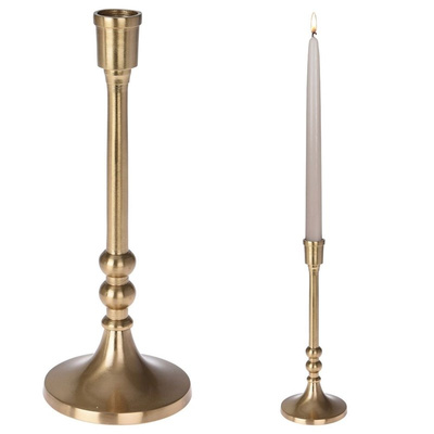 Candle Holder Aluminum Golden 23,5 cm