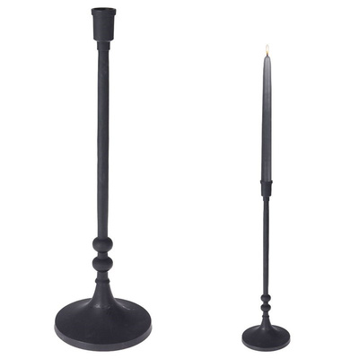 Candle Holder Aluminum Black 41 cm