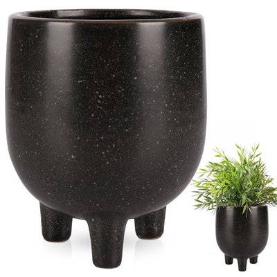 Plant Pot Ceramic Black 10,5x13 cm