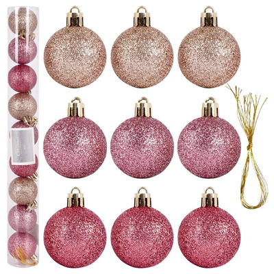 Christmas Baubles Pink Unbreakable 4 cm 9 pcs