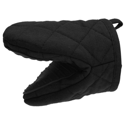 Oven Glove Cotton Black with a Magnet 15 cm