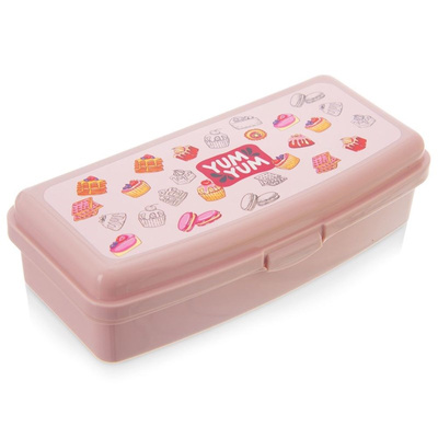 Frühstücksbehälter Lunchbox Brotdose Frühstücksdose Aufbewahrungsbox für Schüler und Kinder rosa 21x9,5x5,5cm