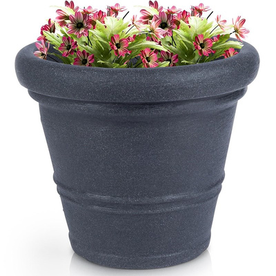 Garden Flower Pot Plastic Gray Round 52x43 cm