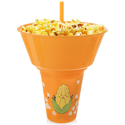 Snack Bowl with Cup Orange 500 ml