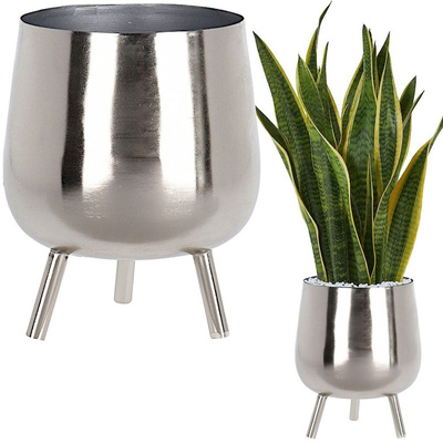 Plant Stand Metal Silver 25x21 cm