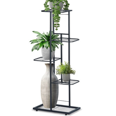 Plant Stand Metal Black 5-Level 96 cm