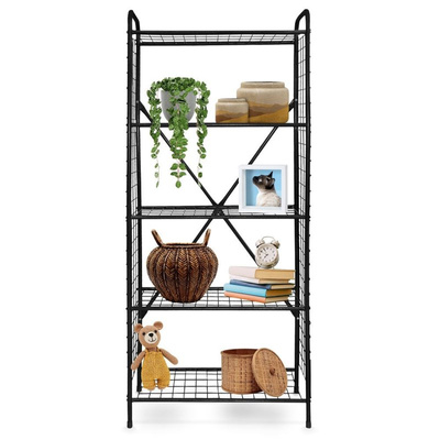 Bookshelf Metal Black 69x35x160 cm