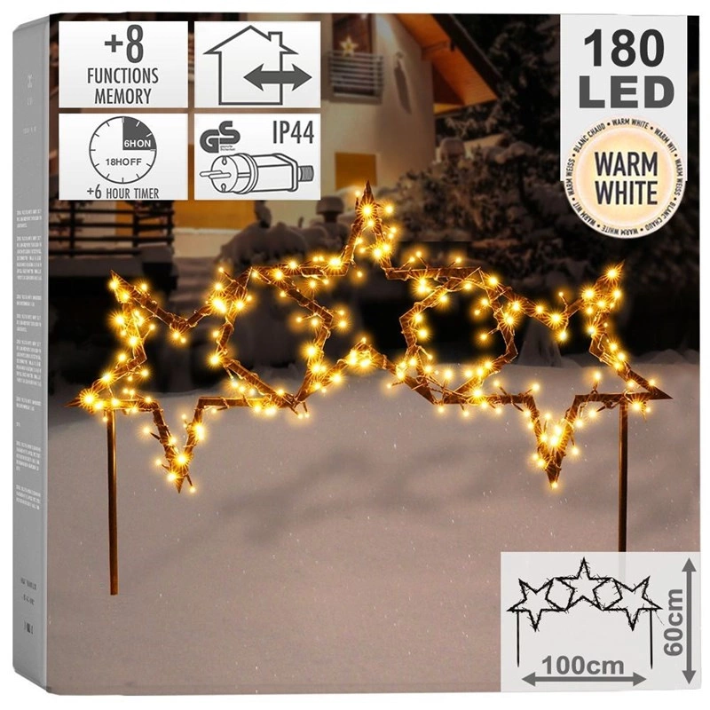 Leuchtstern LED-Weihnachtsstern Deko-Stern aus Metall für Außenbereich LED 102x55 cm