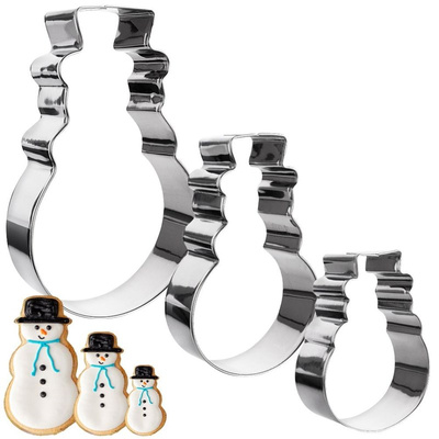 Cookie Cutters Steel Snowman 13 cm 3 pcs