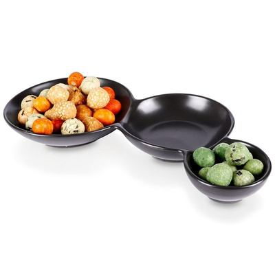 Snack Bowls Porcelain Black Triple 25 cm