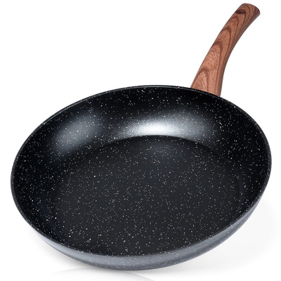 Granitpfanne Bratpfanne Pfanne aus Granit BLACK&WOOD 30 cm