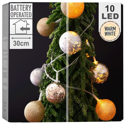 Ball Fairy Lights 10 LED Champagne 4 cm