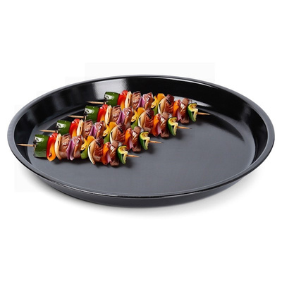 Griddle Plate Steel Round Black 35 cm